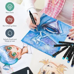 3d metro super store Dual Tip Art Markers 120 Colours With Carrying Case For Painting Sketching image 4