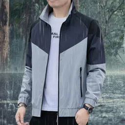 Colorblock Men Raincoat-image-12