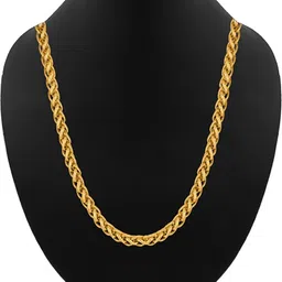 fashion frill Gold Chain For Men Golden Curb 20 Inches For Boys Men Gold-plated Plated Brass Chain-picture-13