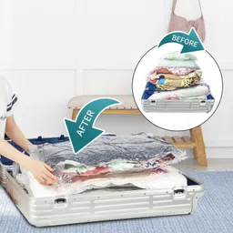 harvic Space Saver Clothes Storage Reusable Compression Bag 3M(60x80CM),3L(70x100CM) Travel Storage Vacuum Bags image 5