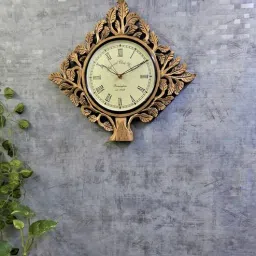 Gold Mango Wood Traditional Wall Clock-image-19