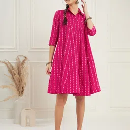 shrivani Women Printed Cotton Blend Flared Kurta image 3