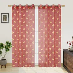 urban arts 274 cm (9 ft) Long Door Tissue Semi Transparent Curtain (Pack Of 2)-picture-17