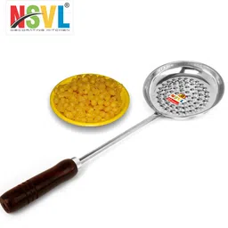 nsvl Stainless Steel Premium Boondi Jara Exclusive Handle for Kitchen Boondi Strainer image 2
