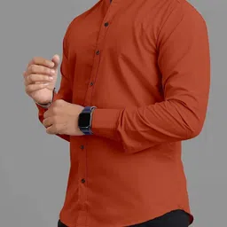 vtexx Men Regular Fit Solid Spread Collar Formal Shirt image 4