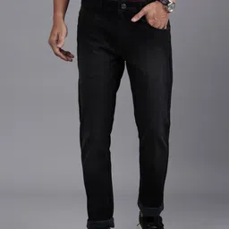 wrogn Men Slim Mid Rise Black Jeans-picture-32