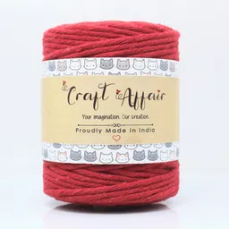 craft affair | Single Strand Cotton Macrame Cord (10 M, 3mm) | DIY-Project - Red Red-picture-14