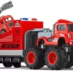 shipease Friction Powered Fire Engine Truck for Kids with 1 small Rescue Transport Toys-picture-19