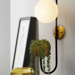 homesake Elegant Globe Wall Light with Attached Metal Planter-picture-40