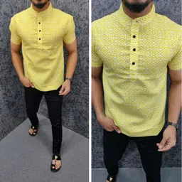 misr Men Abstract Cotton Blend Straight Kurta-picture-23