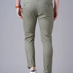 british club Men Slim Fit Green Linen Blend Trousers image 5