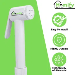 homify High Pressure Jet Spray 1 Meter Health Faucet ABS Material Health Faucet Jet Spray Set for Toilet with 1 Meter PVC Tube & Wall Hook Health Faucet image 3