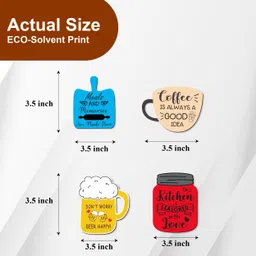 amfly Printed MDF Wooden Tea Food Quotes Funny & Intellectual Fridge Magnets -Set of 4 Fridge Magnet, Door Magnet, Kitchen Organiser Magnet Pack of 1 image 5