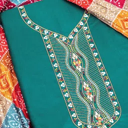 gfashion Unstitched Cotton Blend Salwar Suit Material Embroidered image 4