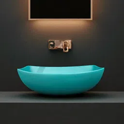 delta Premium Designer Ceramic Wash(Green) with Waste Pipe & Coupling Set (18*13*5)(Green)PB-Mini Table Top Basin image 3