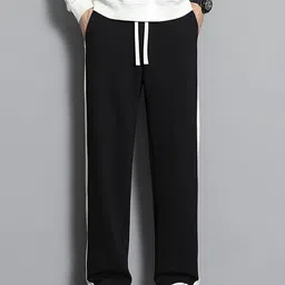 parwati creation Men Loose Fit Black Linen Blend Trousers-picture-12