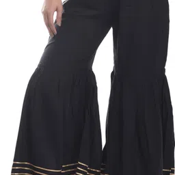Women Regular Fit Black Viscose Rayon Trousers-image-19
