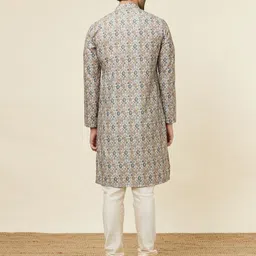 manyavar Men Printed Cotton Blend Straight Kurta image 3