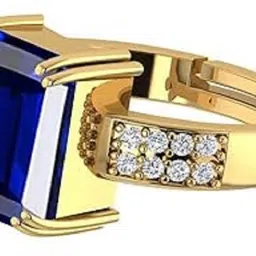 sidhgems 7.25 Ratti (AA++) Certified Blue Sapphire Ring Nilam/Neelam Stone Gold Ring Silver Sapphire Gold Plated Ring-picture-43