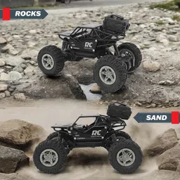 fanseekart Remote Control Metal Rock Crawler monster Car with Smoke mist Effect for kids_25 image 3