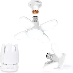 planx 25 W decorative foldable fan light B-22 led bulb ( white pack of 1 ) Chandelier Ceiling Lamp image 2