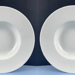 indusbay 10.5 IN Deep Pasta Plate Soup Plate Meggie Plate Opal Serving Rice Plates image 1