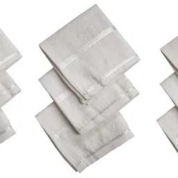 Uniqon (Set of 9) Pcs Women's/ Girl's Pure Soft Cotton White Color Embroidery Design Towel Hankies ["White"] Handkerchief image 1