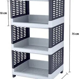 avaiksa Utensil Kitchen Rack Multipurpose Use 3 Compartments Plastic Rack for Office, Kitchen and General Use Plastic Wall Shelf Plastic image 2