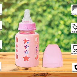 the little lookers Glass Feeding Bottle for Newborns/Infants/Babies - 120 ml image 5