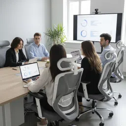 vistro Fabric Office Adjustable Arm Chair image 5