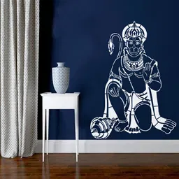 arandnj Stencils for wall painting (Size:- 16 X 24 Inch) "DEVOTIONAL PATTERN THEME- Hanuman Ji DIY Reusable Design Suitable For Pooja Room, Entrance, Living Room & Office Decoration Modern Wall Stencil image 3