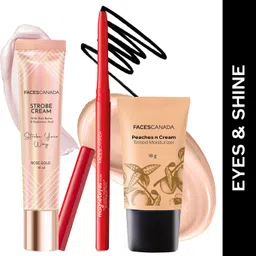 Strobe Cream (18ml) + Kajal (0.35g) + Tinted Moisturizer | Primer +Moisturizer + Highlighter-image-58