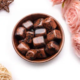 plus value Mahogany-Obsidian-Tumbled-WoodenMahogany-Obsidian-Tumbled-Wooden-Bowl-Bowl Regular Asymmetrical Crystal, Quartz Pebbles image 3