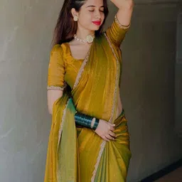 lorofy Embellished Bollywood Tissue, Silk Blend Saree image 3