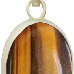 Natural Tiger Eye Pendant in Silver 5.25 Ratti / 4.72 Carat Lab Certified Silver Stone, Silver Pendant-image-7