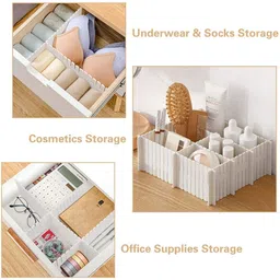 sorath Plastic Adjustable Drawer Organizer|Flexible Drawer Divider For Socks|Tie|Makeup Drawer Divider image 3