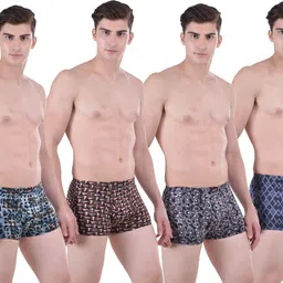 dollar bigboss Pack of 4 Soft Combed Cotton Printed Men Trunk image 2