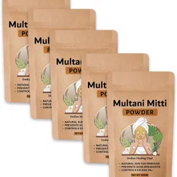 vcn Multani Mitti Powder| Bentonite Clay | Great For Hair, Face, Skin (5 Pcs) image 1