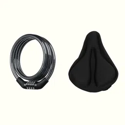 fcc racing Premium Gel-Infused Bicycle Saddle Seat Cover & Password Lock Combo Bicycle Lock-picture-35