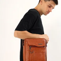 samtroh Tan Men & Women Sling Bag Sophisticated Vegan Leather Crossbody Bag-picture-35