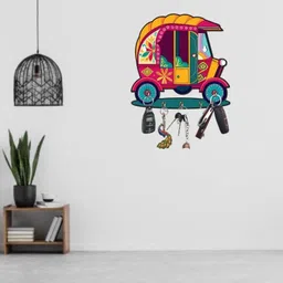 arshika enterprises Designer Indian auto Rickshaw Key holder Wood Key Holder image 2