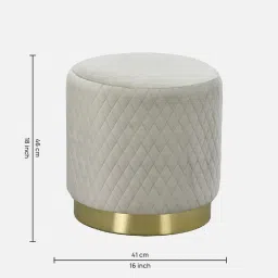 royaloak Vector Velvet Pouffe In Silver Colour image 2