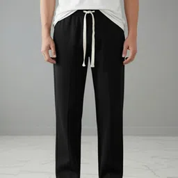 tedwoods Men Solid Black Track Pants-picture-11
