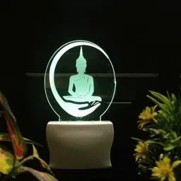 sky mart BUDDHA Acrylic 3D Illusion RGB 7 Colour Changing LED Plug n Play Night Lamp image 4