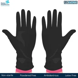 unitouch Nitrile medical gloves/Examinationgloves/tattoo gloves Pack of 100 Nitrile Safety Gloves image 2