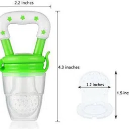 maizzy Silicone Baby fruit Feeder/BPA Free/Food Feeder/Silicone Food Nibbler/ Teether and Feeder (Green) - Made of Silicone image 4