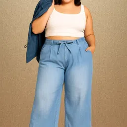 novio Women Loose Fit High Rise Blue Jeans image 3