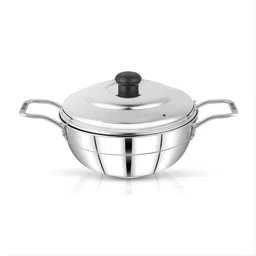 aadiveer Stainless Steel Idli cooker 2 idli plates and High Polished Bottom Kadai Induction & Standard Idli Maker image 3