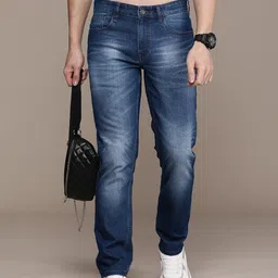 roadster Men Slim Mid Rise Dark Blue Jeans image 1