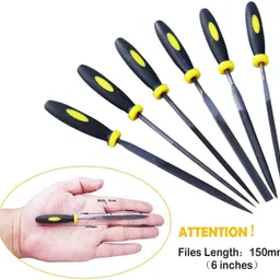 dumdaar Heavy duty 6pc Multi Shape Needle File set for wood metal sharping Knife Sharpening Steel image 3